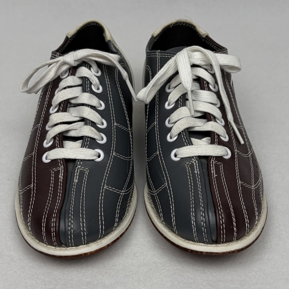 Brunswick Bowling Shoes Mens 8 Womens 10 Grey Burgundy Retro Classic